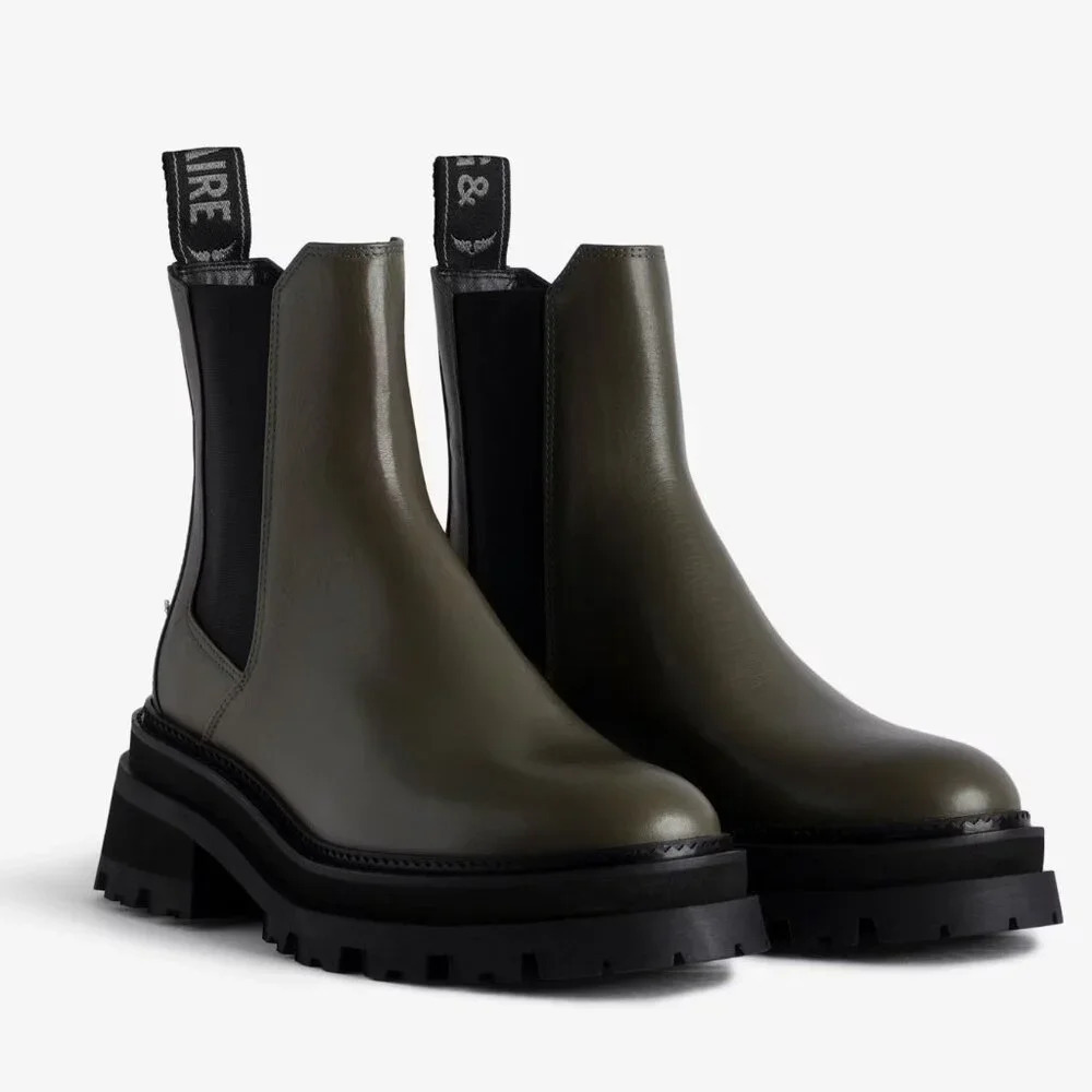 NEW IN BOX - Zadig & Voltaire Ride Chelsea Boots Color Military size 38